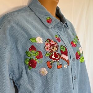 Strawberry Shortcake Embroidered Shacket Size Large BoxLunch Exclusive Corduroy